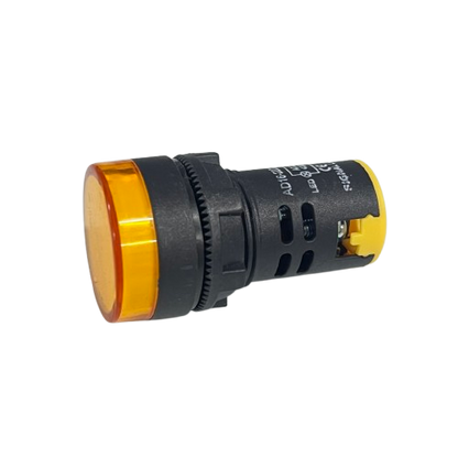 Denko Pilot light 220v YELLOW 22mm amber panel mount indicator with black housing for industrial control