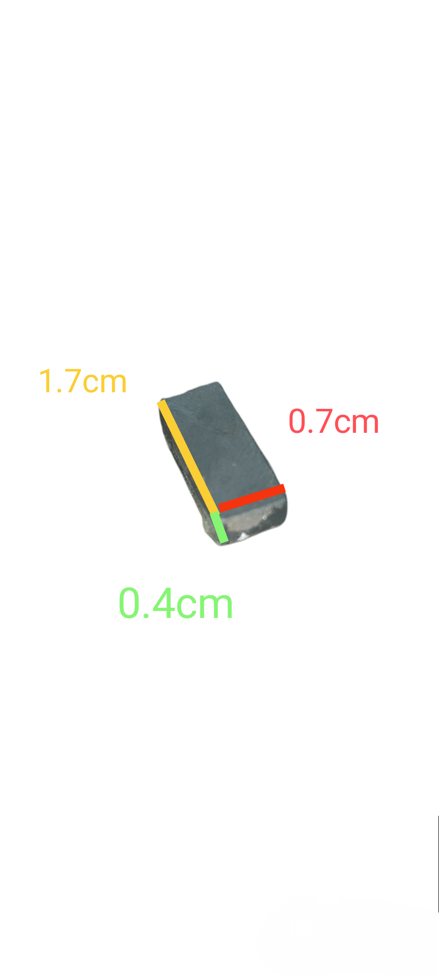 Small bar magnets for projects measuring 1.7 by 0.7 by 0.4 centimeters used in pretend playsets