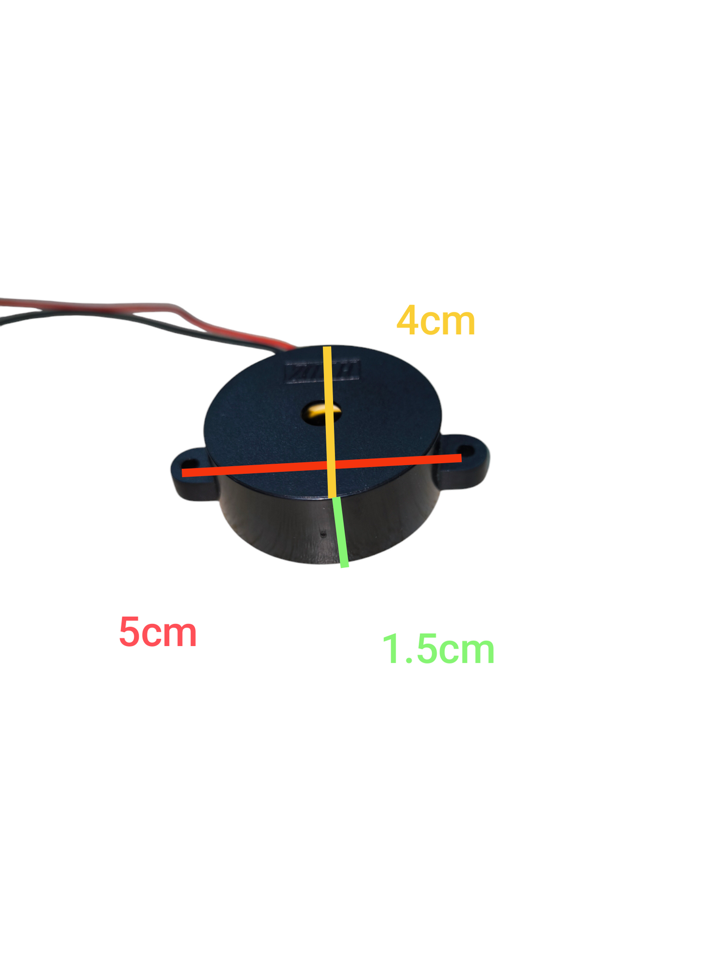 Small Buzzer 4mm 3V-24V DC black round door chime component with connecting wires