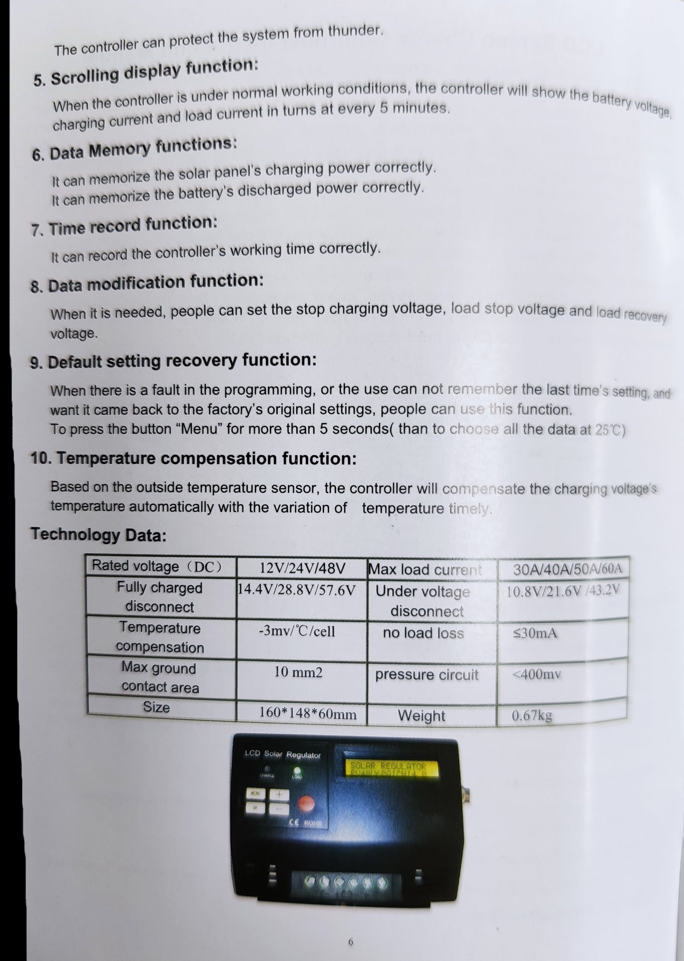 ZwitseRise Solar Charge Controller PWM with LCD display for monitoring voltage and current