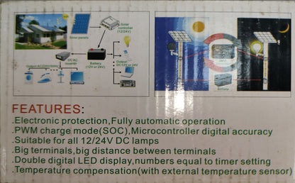 ZwitseRise Solar Charge Controller PWM with electronic protection and automatic operation features