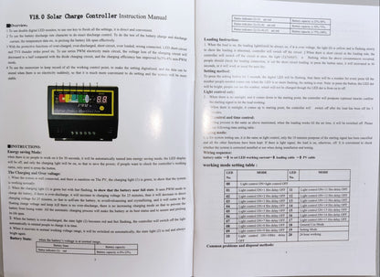 ZwitseRise Solar Charge Controller PWM instruction manual with detailed usage and LED indicator explanations
