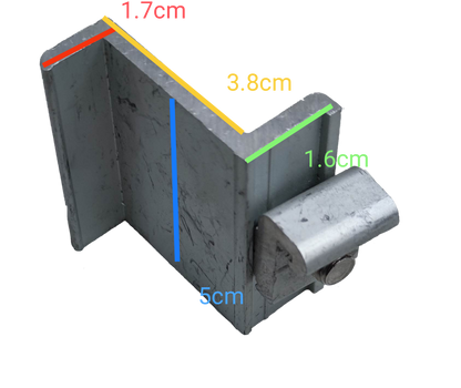 Electx solar panel end clamp 50mm made of durable metal with precise measurements for reliable installation