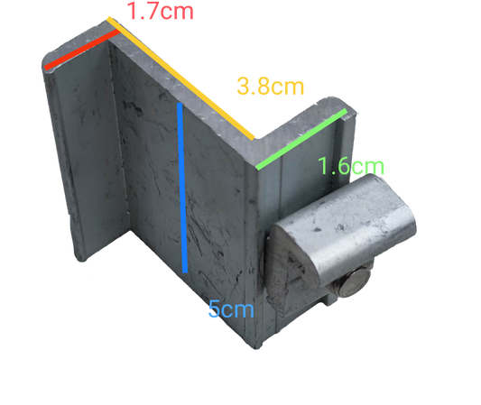 Electx solar panel end clamp 50mm made of durable metal with precise measurements for reliable installation