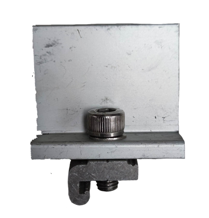 Close-up of a solar panel end clamp 50mm made from durable aluminum with a secure fastening mechanism