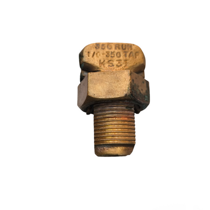 Local electrical circuitry part Solderless Connector 175mm 350MCM brass connector with threaded end Solderless Connector Single Bolt 125mm - 175mm Copper 350MCM Electx Electrical Supply