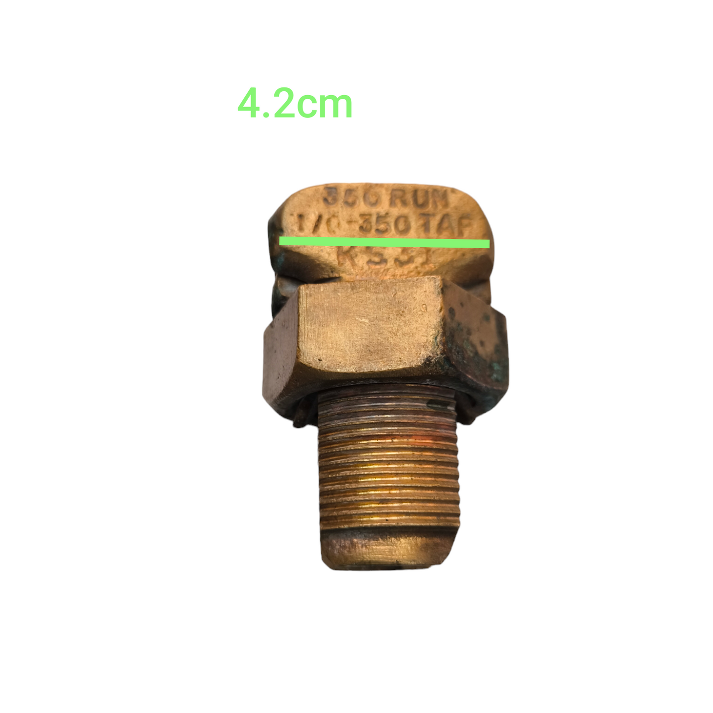 Solderless Connector 175mm 350MCM brass electrical part with threaded end for local circuitry use Solderless Connector Single Bolt 125mm - 175mm Copper 350MCM Electx Electrical Supply