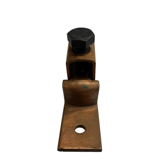 Local electrical circuitry solderless terminal lugs 200mm - 250mm with attached bolt on black background