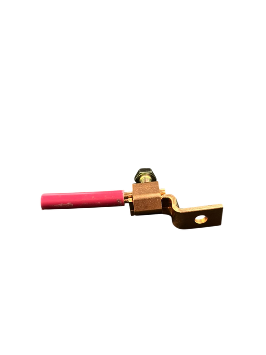 Local brand Solderless Terminal Lugs 50mm with red insulated wire and brass connector for electrical circuitry