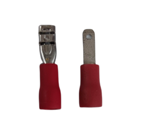 Red Spade Terminal Connector 5mm Male Female for Secure Electrical Connections