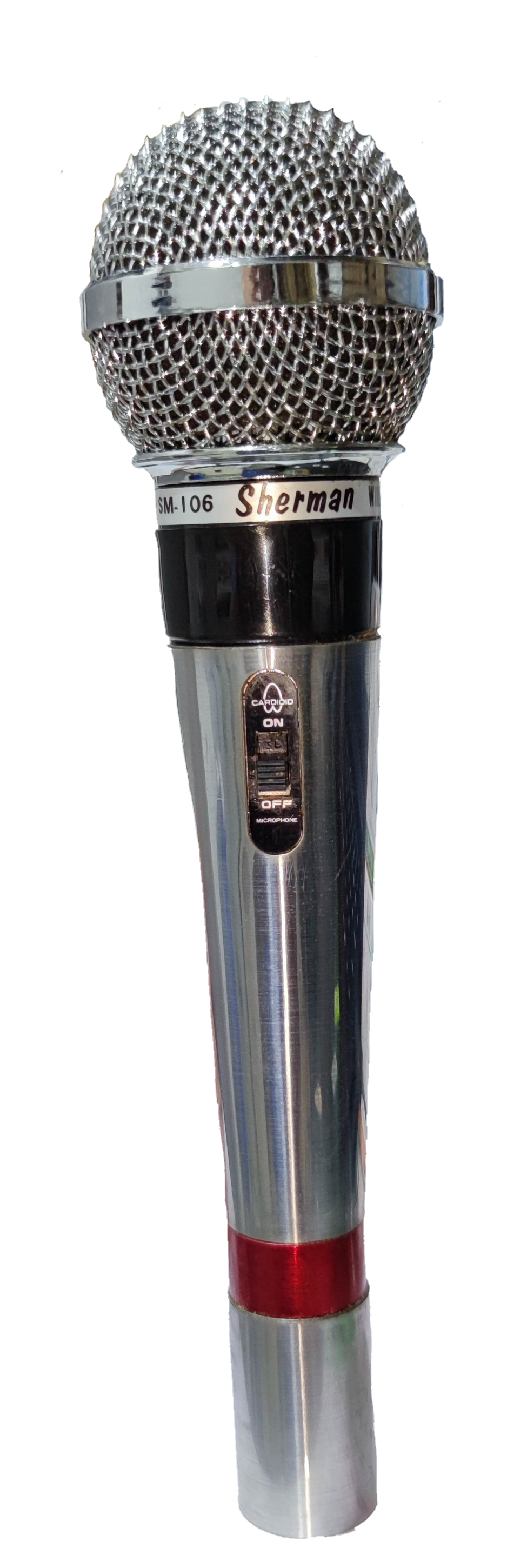 Sherman microphone with a shiny finish, designed for clarity, featuring a special cord FM AM microphone accessory