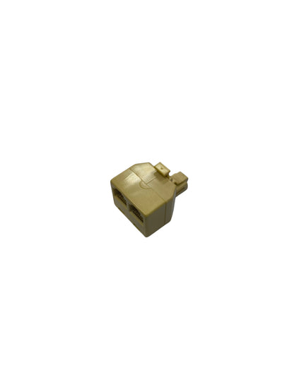 Splitter RJ11 Male to RJ11 Female x 2 beige cable adapter for telephone line connections