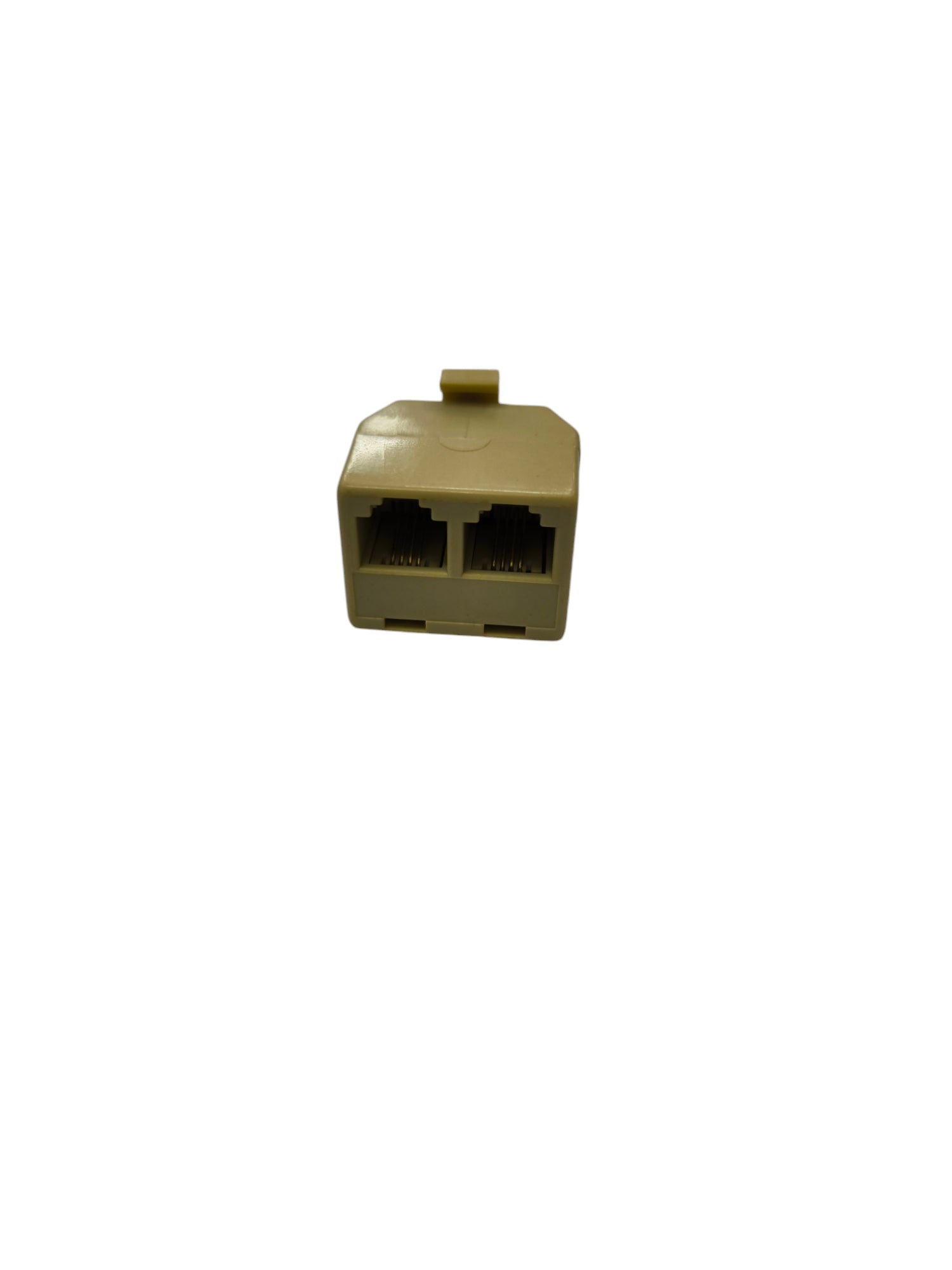 Beige Splitter RJ11 Male to RJ11 Female x 2 adapter for telephone line connection