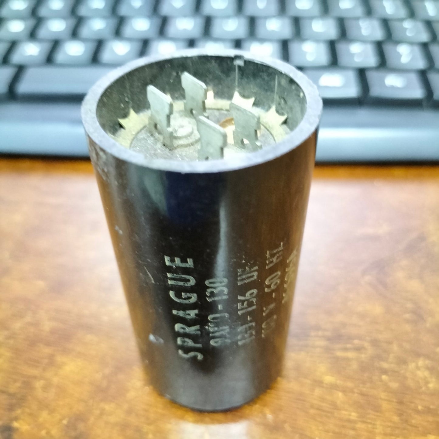 Spargue Motor Start Capacitor 130-156UF with metal casing for electrical circuit applications