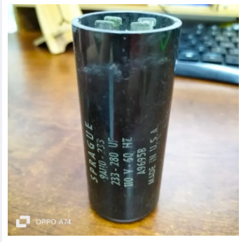Philips Sprague Mallory motor starting capacitor 233-280UF black cylindrical fan part accessory