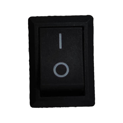 SPST rocker switch 3A 125V in black for easy on-off control in electrical applications
