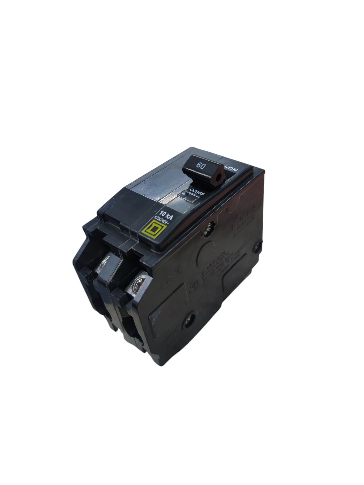 Square D 60 Amp Circuit Breaker black dual switch electrical component for home and industrial use