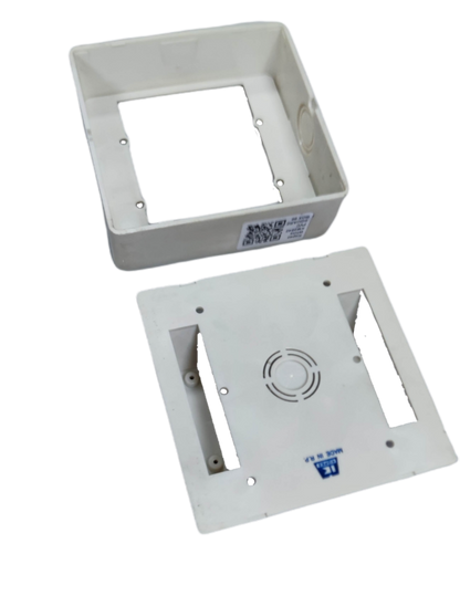 Kopez white square electrical box for outlets with mounting holes and ventilation slots