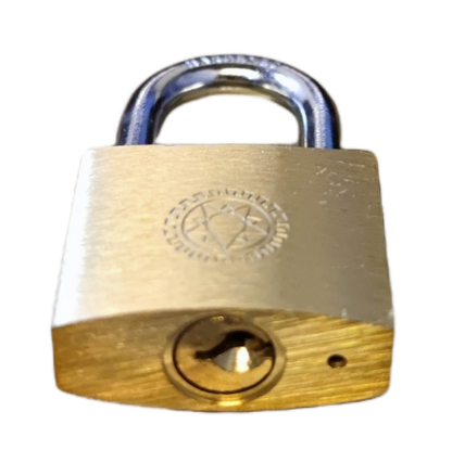 Star Wheel brass padlock with a shiny finish and sturdy design for enhanced security