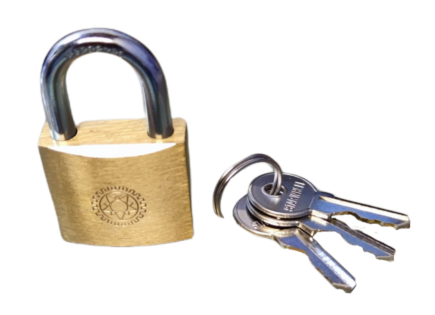 Star Wheel brass padlock with two keys set for enhanced security and durability