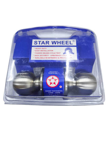 Starwheel Entrance Lockset Door Knob with Heavy Duty Design and Easy Installation for Security