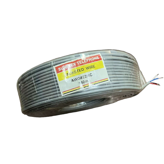 SunFlex packaged gray telephone cable coil hi-pro 22 gauge wire for phones AWG 22 4C 40m