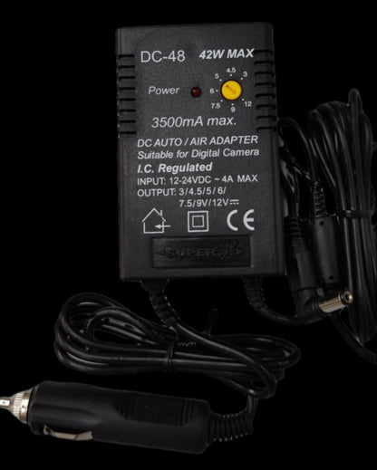Grippes DC Automotive Adaptor power adapter with 42W max output for digital cameras
