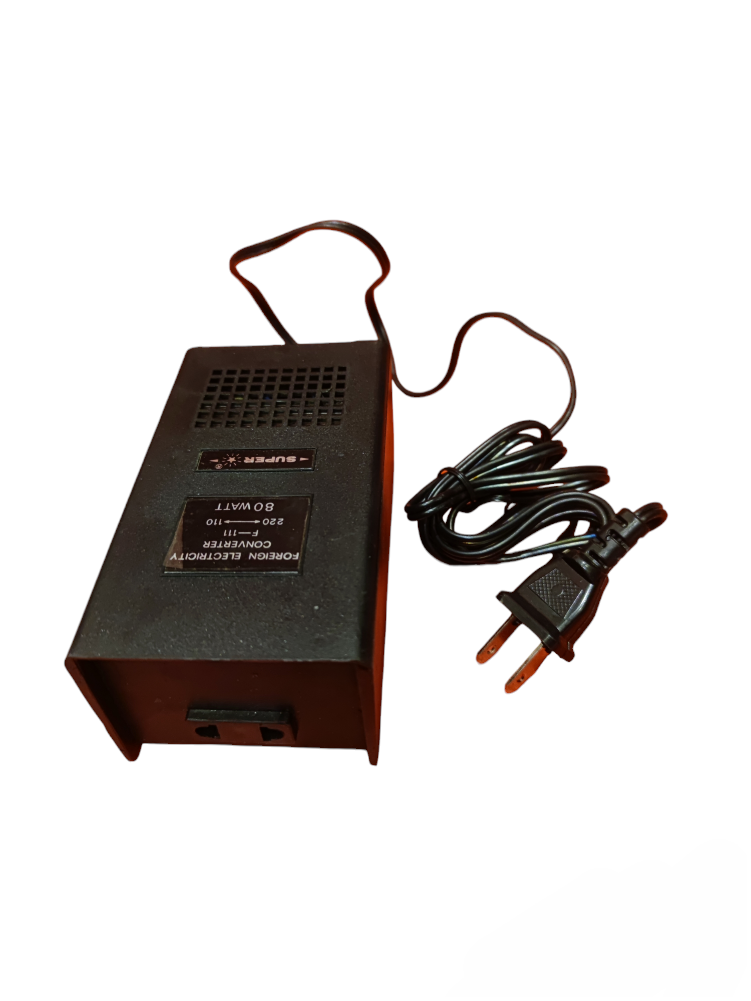 Super 80W Step Down 220V to 110V voltage converter for door chimes and bells with power cord