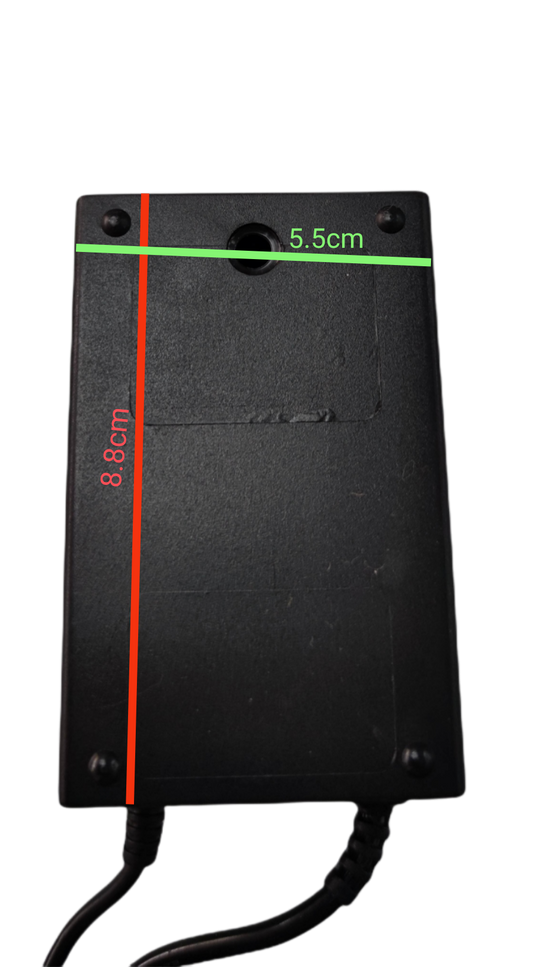 Grippes DC Automotive Adaptor black rectangular power plug with cable and mounting holes