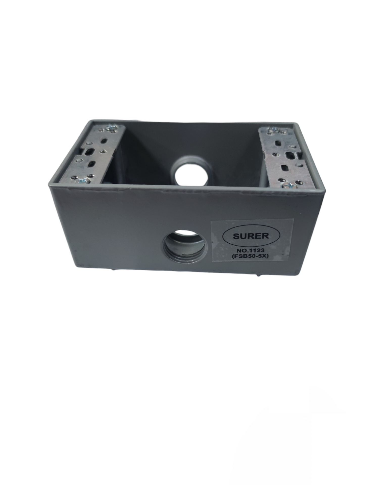 Surer Hub Marine Utility Box 2x4 electrical circuitry part in gray with mounting holes