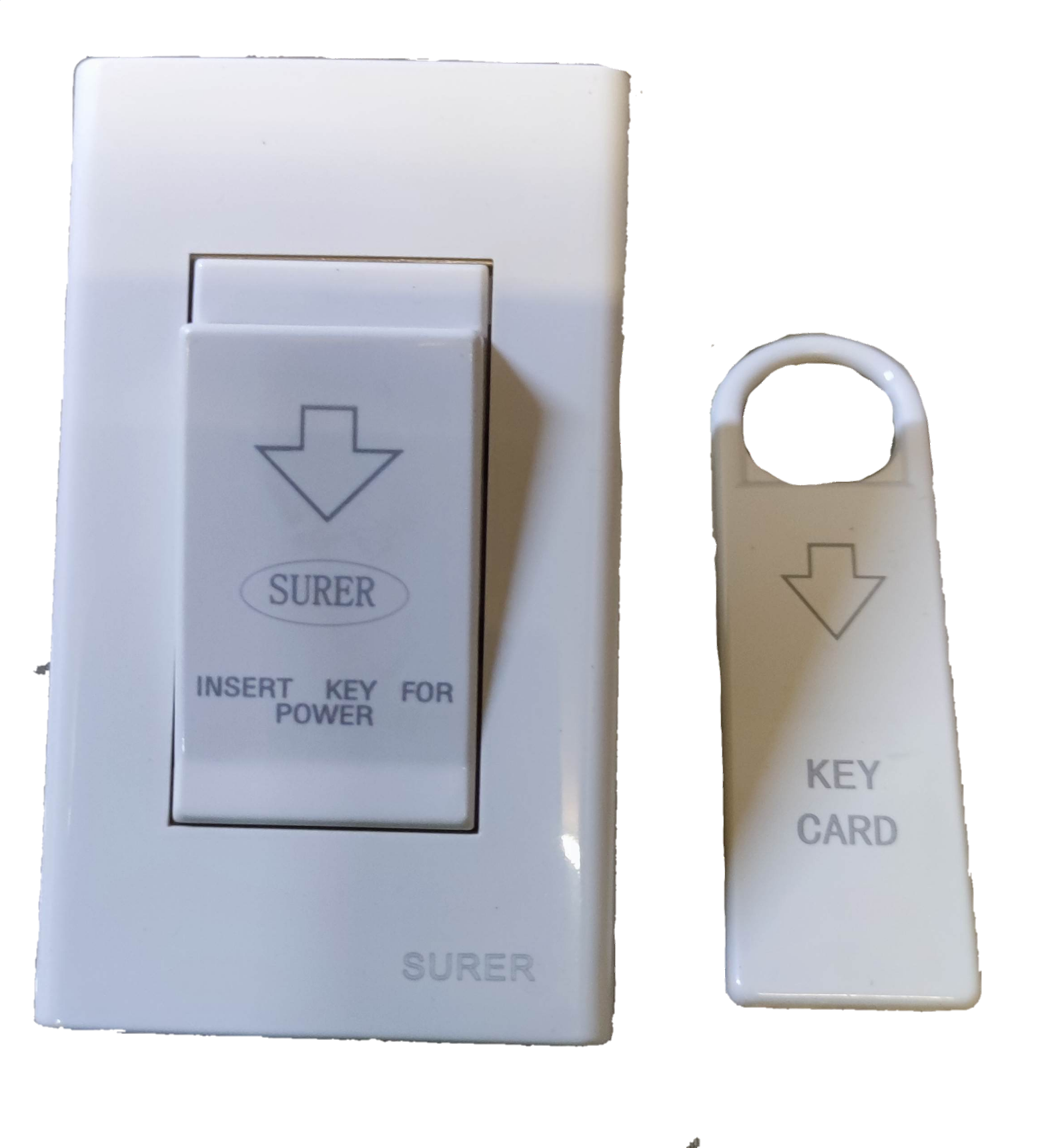 Surer Key Switch Device 10A 250V with key card for power control in white finish