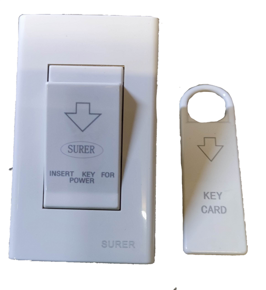Surer Key Switch Device 10A 250V with key card for power control in white finish