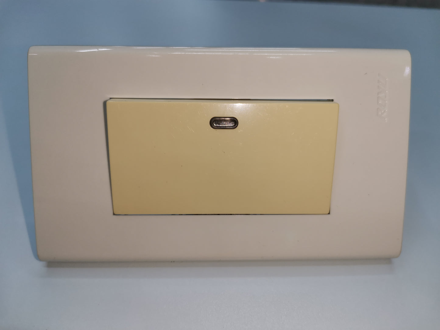 Royu Switch 1gang Flush Type with Led in beige color for wall mounting and power control