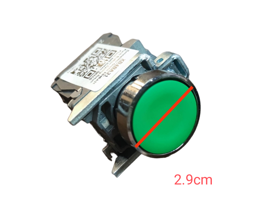 Schneider Switch Spring Return 2A 220V Green Normally Open push button switch with metal frame