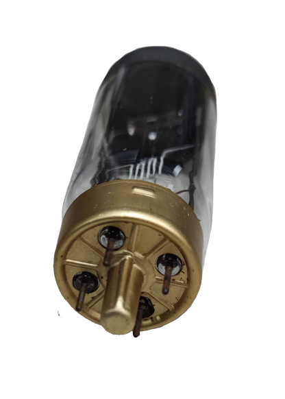 Sylvania 300W projector bulb 4 pin with a clear glass design and a gold base for efficient lighting