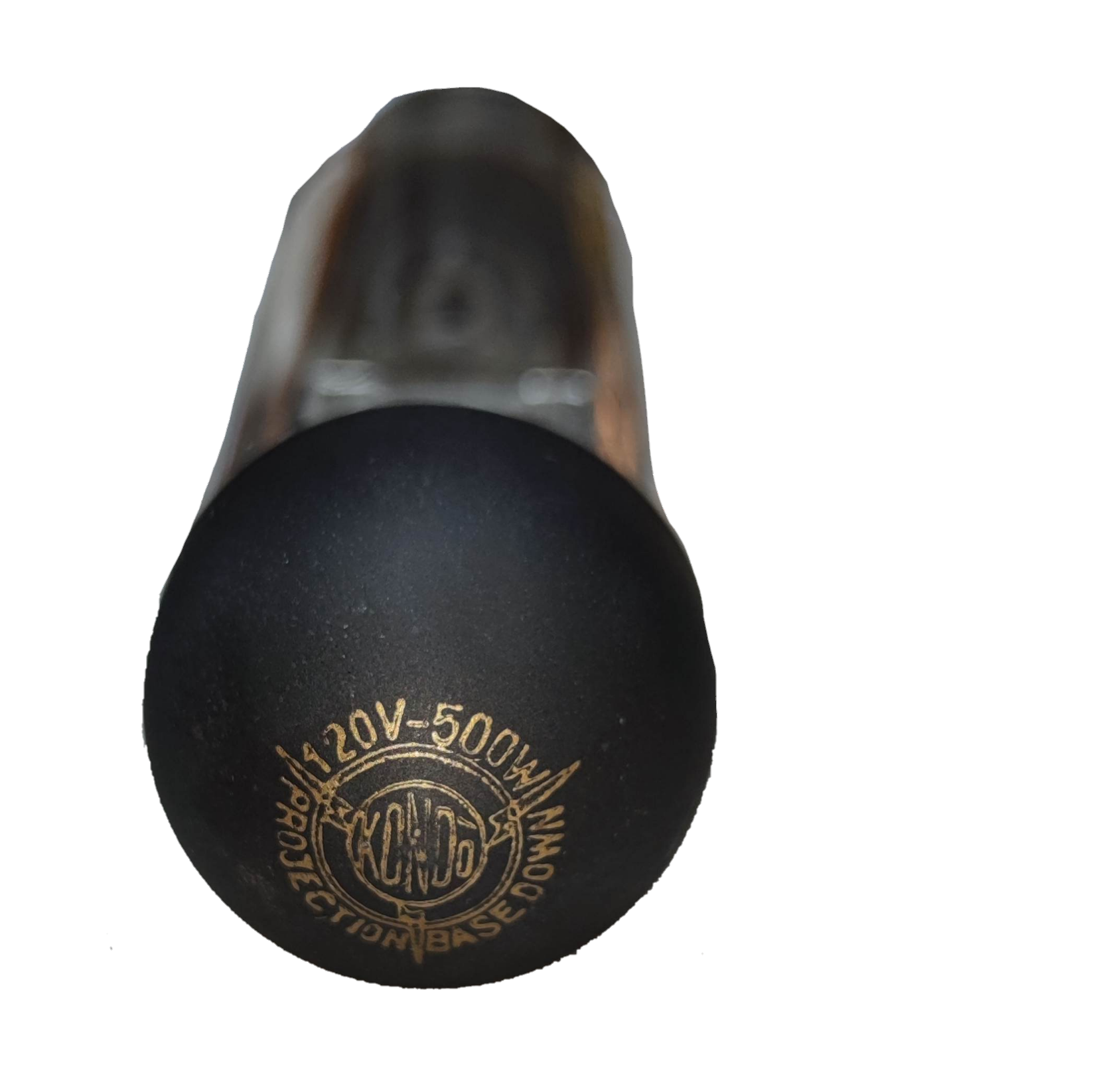 Sylvania 500W 120V B22 Projector Lamp showing the base and clear glass design for high-quality lighting