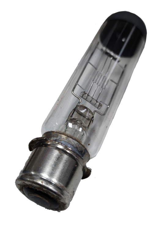 Sylvania 500W 120V B22 Projector Lamp featuring a clear glass design for bright illumination