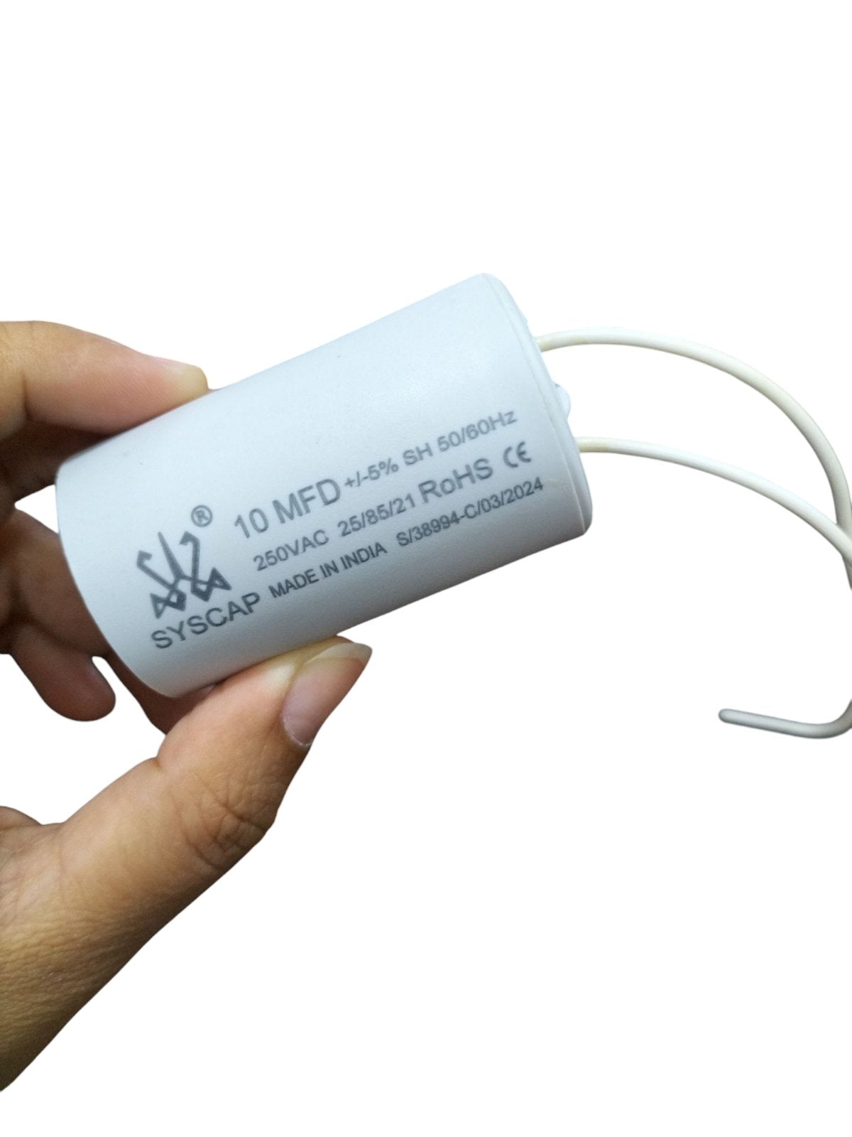 CBB 10MFD motor running capacitor with 250V AC rating, ideal for electrical circuits