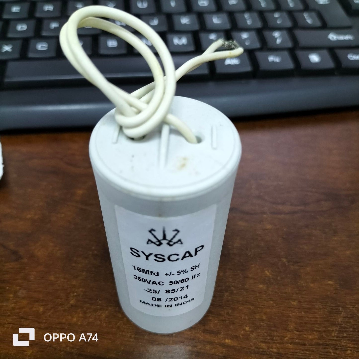 Syscap 16MFD Motor Running Capacitor with 350VAC rating for efficient motor performance