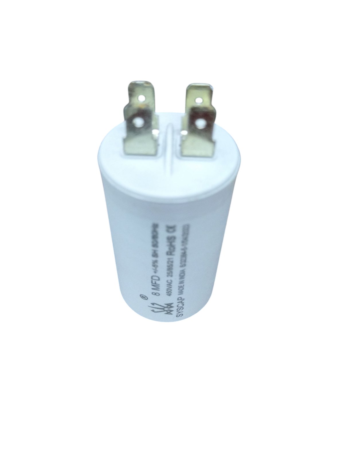 8MFD 450 VAC Motor Capacitor by Syscap designed for electrical circuit efficiency