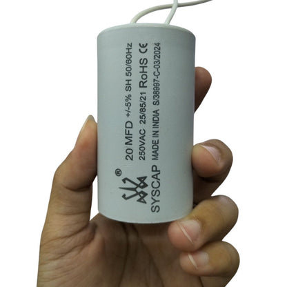 Syscap electrical capacitor for motors 20 MFD 250VAC  for electrical circuitry