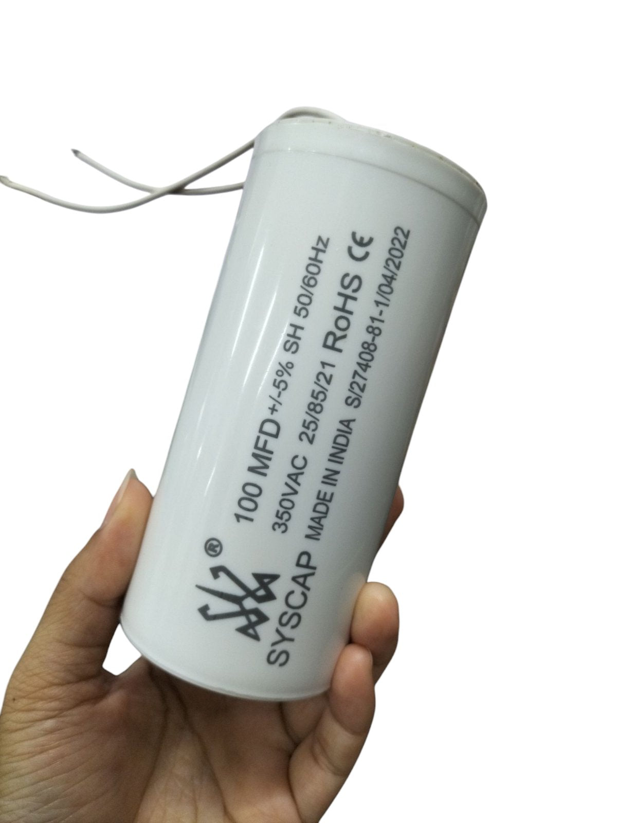 Syscap motor capacitor 100 MFD 350VAC electrical circuitry part