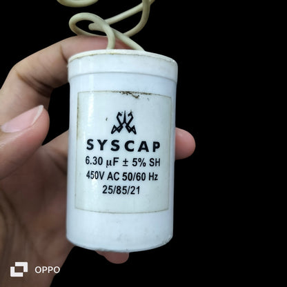 Syscap Running Capacitor 450VAC 6.30 µF for Electrical Circuitry Applications