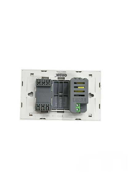 T&J 2 Gang USB 2.4A 5VDC and Tel Outlet power point and telephone socket module back view