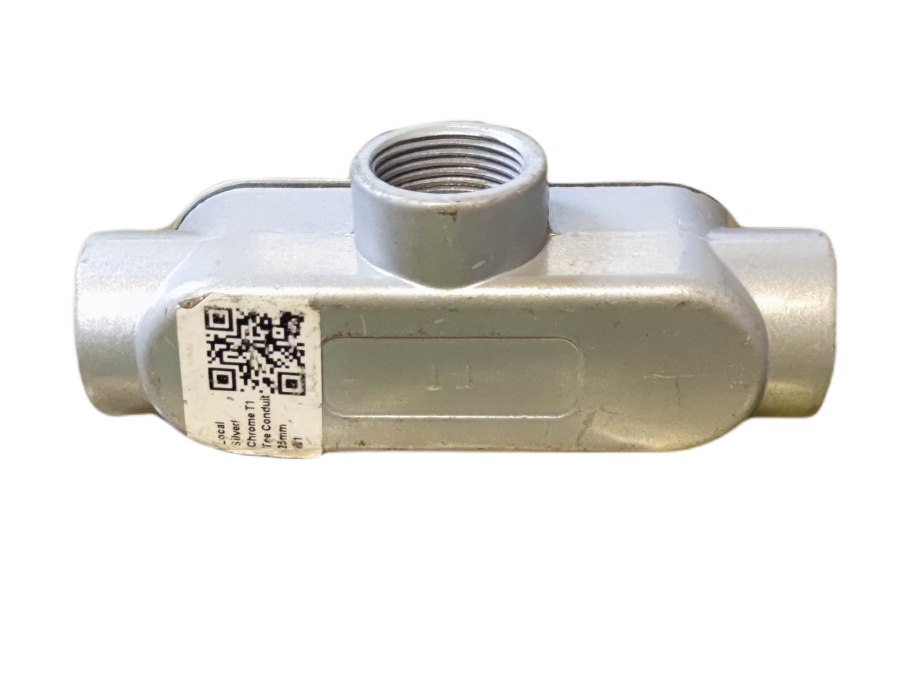 T Conduit Tee Conduit 1 inch made from durable metal for electrical wiring connections