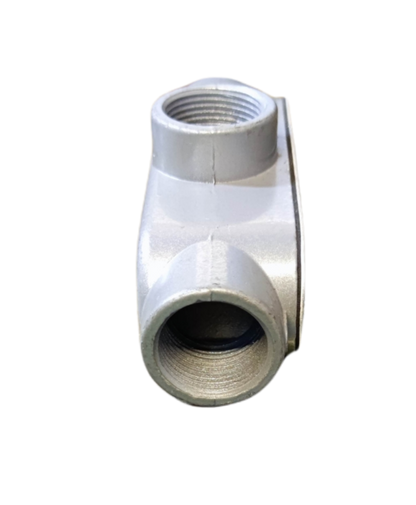 Local T Conduit Tee Conduit 1 inch electrical conduit fitting in silver metal