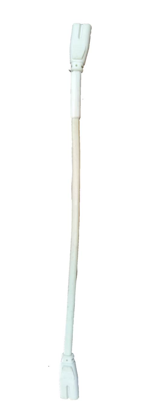 T5 AC cord connector end to end with white insulation for secure electrical connections