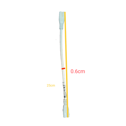 T5 AC cord connector in white, 25cm long, ideal for electrical applications and circuit connections