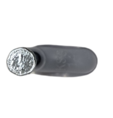 Close-up top view of Tailee Nail Clip metal cutting edge with gray handle for precision trimming