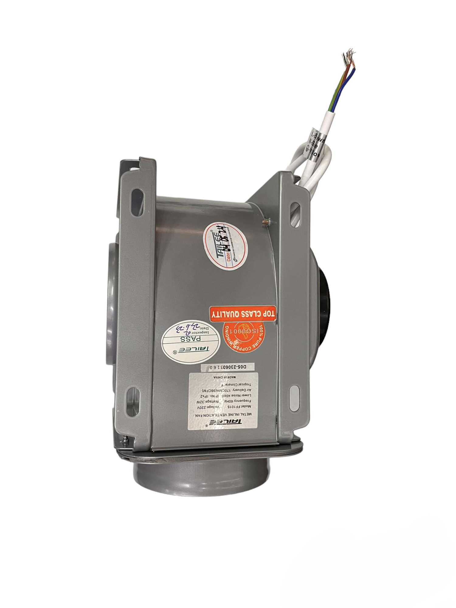 Tailee exhaust fan with durable metal housing and wiring for suction fan or blower fan applications